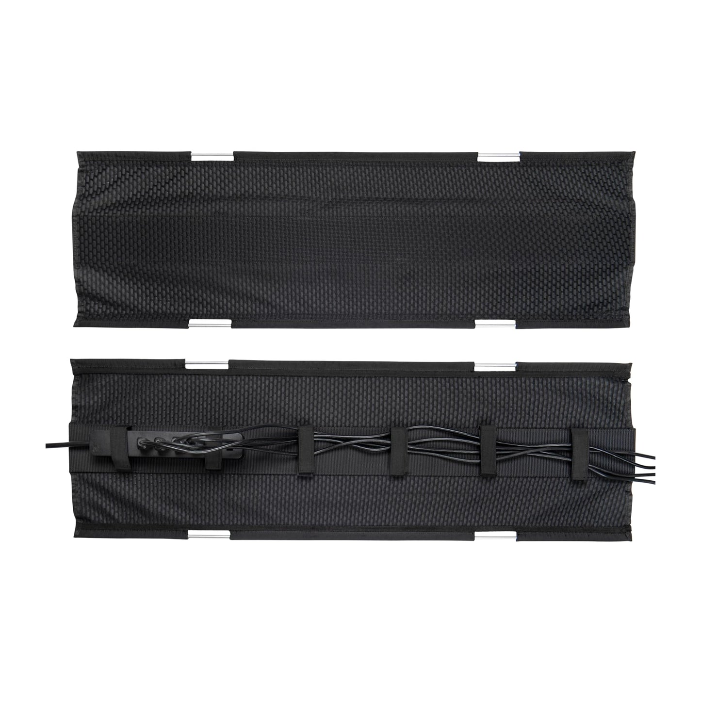 Perfect POSTURE Mesh Cable Organizer – Under Desk Cable Management with Adjustable Straps, Flexible Mesh, Easy-Access Design, & Standing Desk Compatible – 37.4” (Black)