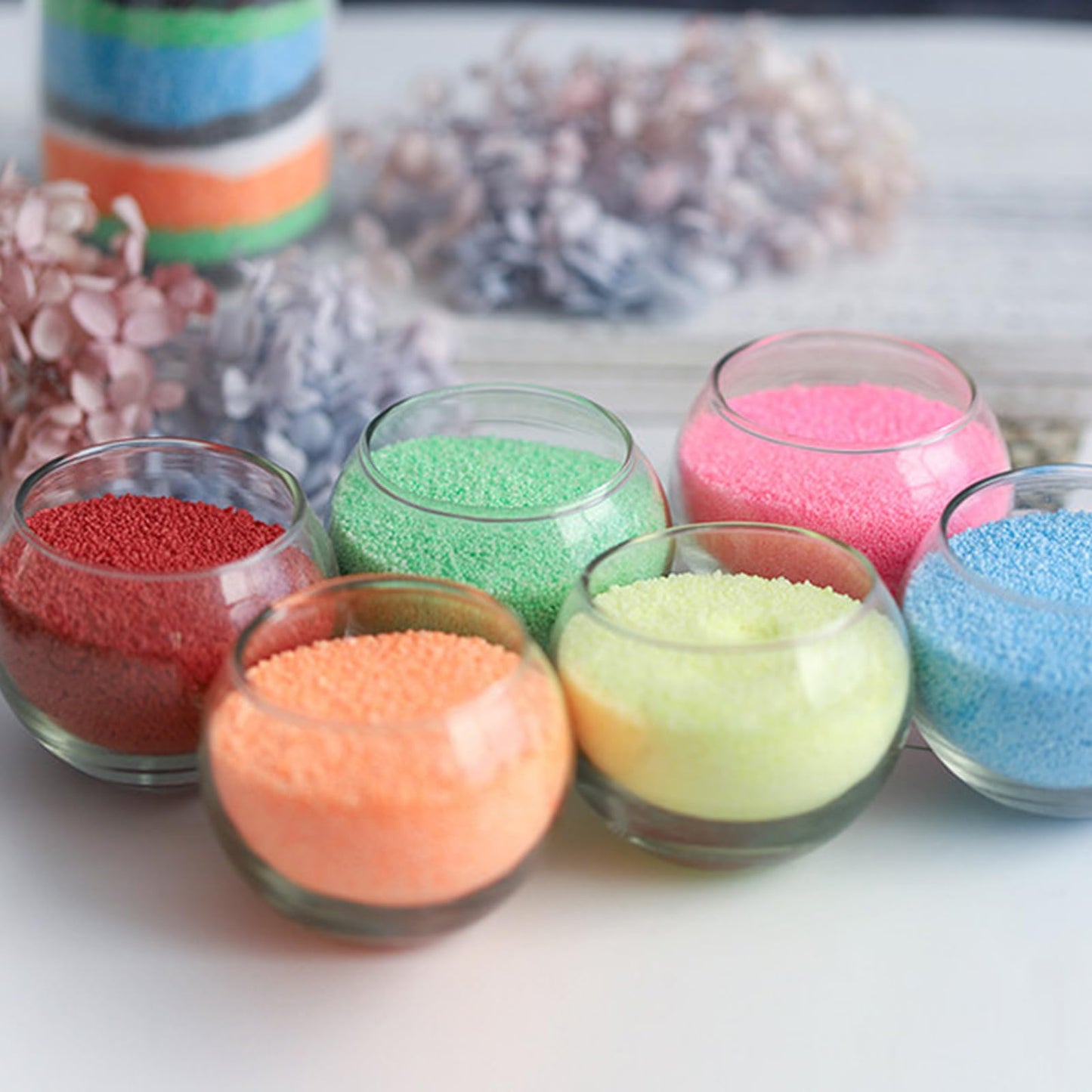 CoolCrafts Sand Wax Candle with Wicks 2 LB Pearled Sand Candle Bulk for Candle Making, Wedding Decor, Crafts - Light Blue
