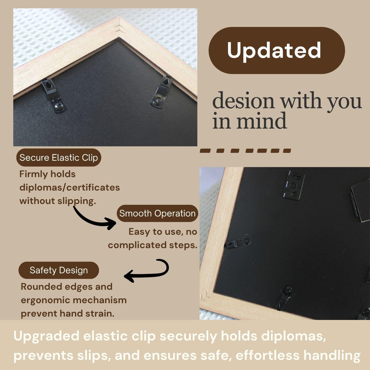 GAMYPET Solid Wood Diploma Frame 8.5 x 11 Certificate Frames with Black Mat or 11x14 Document without Mat as Graduation Picture Frame
