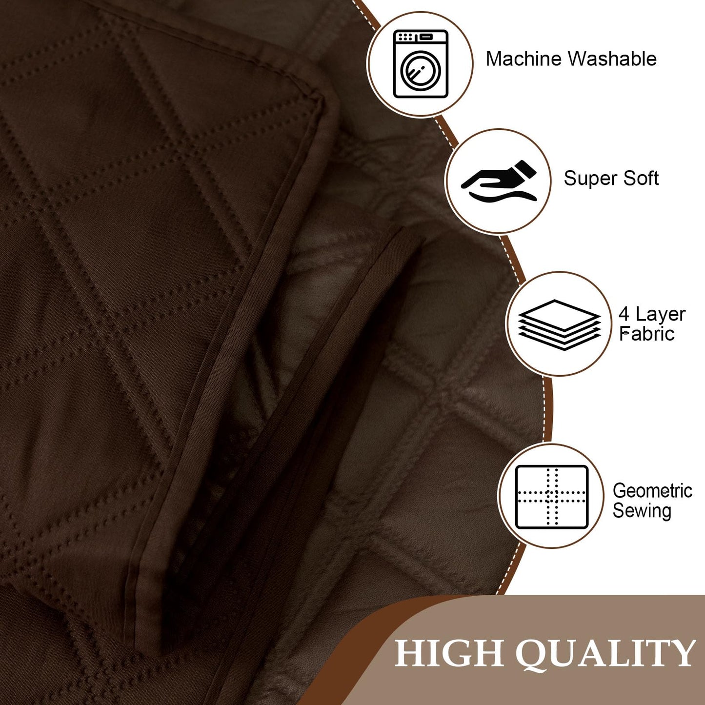 HDCAXKJ Waterproof Sectional Couch Cover L Shaped Sofa Covers Washable Corner Sectional Slipcovers Dog Pet Proof U Shape Furniture Protector with Upgraded Anti Slip Strips (X-Large, Chocolate)