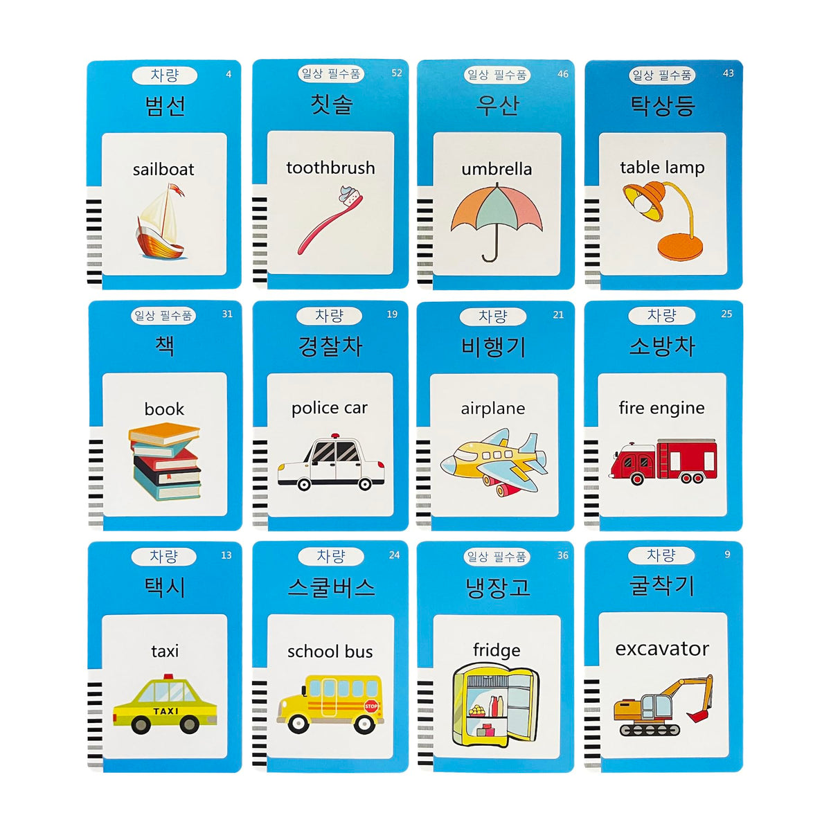 Korean-English Talking Flash Cards for Kids 112 PCS, Learn Korean Alphabet, Words and Pronunciation, Korean Language Learning Toys for Beginners