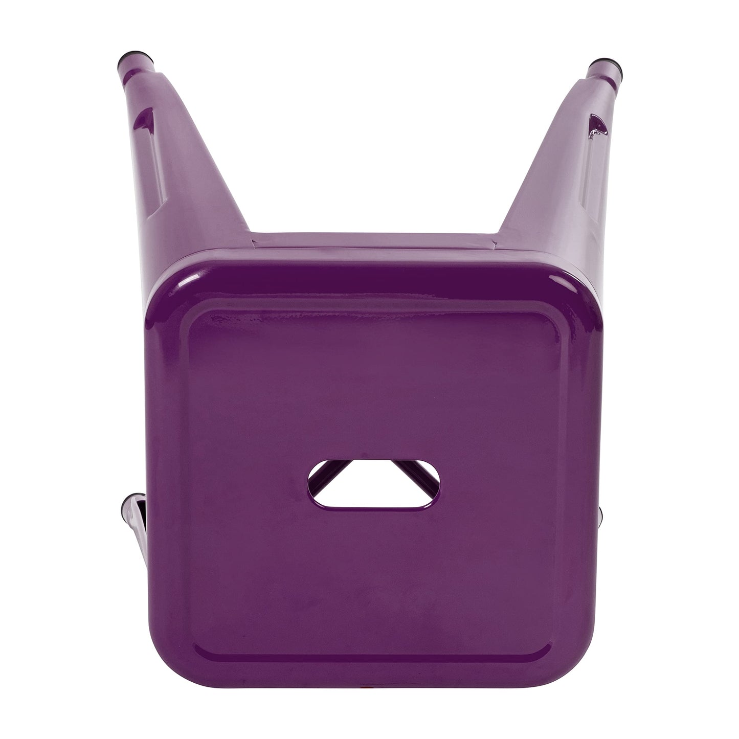 Flash Furniture Metal Dining Table Height Stool - Backless Purple Kai Commercial Grade Stool - 18 Inch Stackable Dining Chair - Set of 4