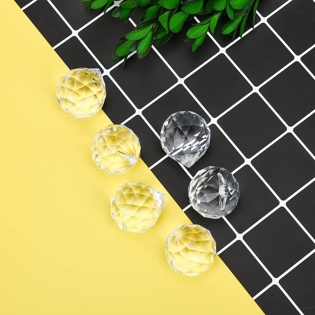 MerryNine 48 Pcs 30mm Clear Crystal Ball Prism Sun Shine Catcher Rainbow Pendants Maker, Hanging Crystals Prisms for Windows, for Feng Shui, for Gift (30mm/1.18" 48pack, 48)
