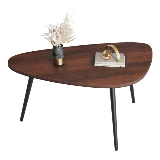 WLIVE Oval Coffee Tables, Modern Coffee Table for Living Room, Coffe Table for Small Space Home Office, Easy Assembly, 33.5" W x 18.9" D x 18.7" H, Espresso