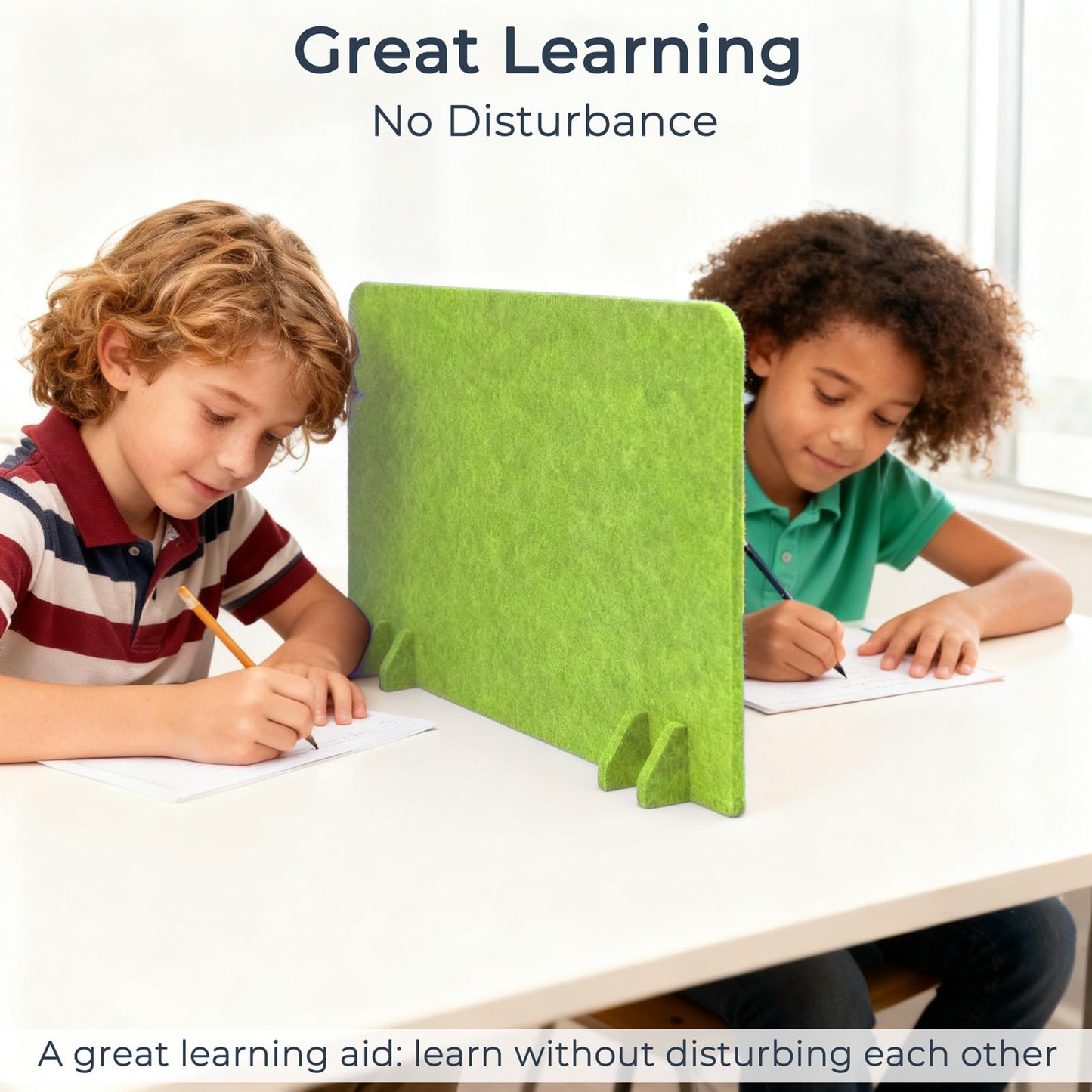 Vandebiao Portable Desk Divider Privacy Partition Panel (2 Pack) - 24" x 16" Freestanding Workstation Office Privacy Barrier for Enhanced Focus at Home, School or Office - Green