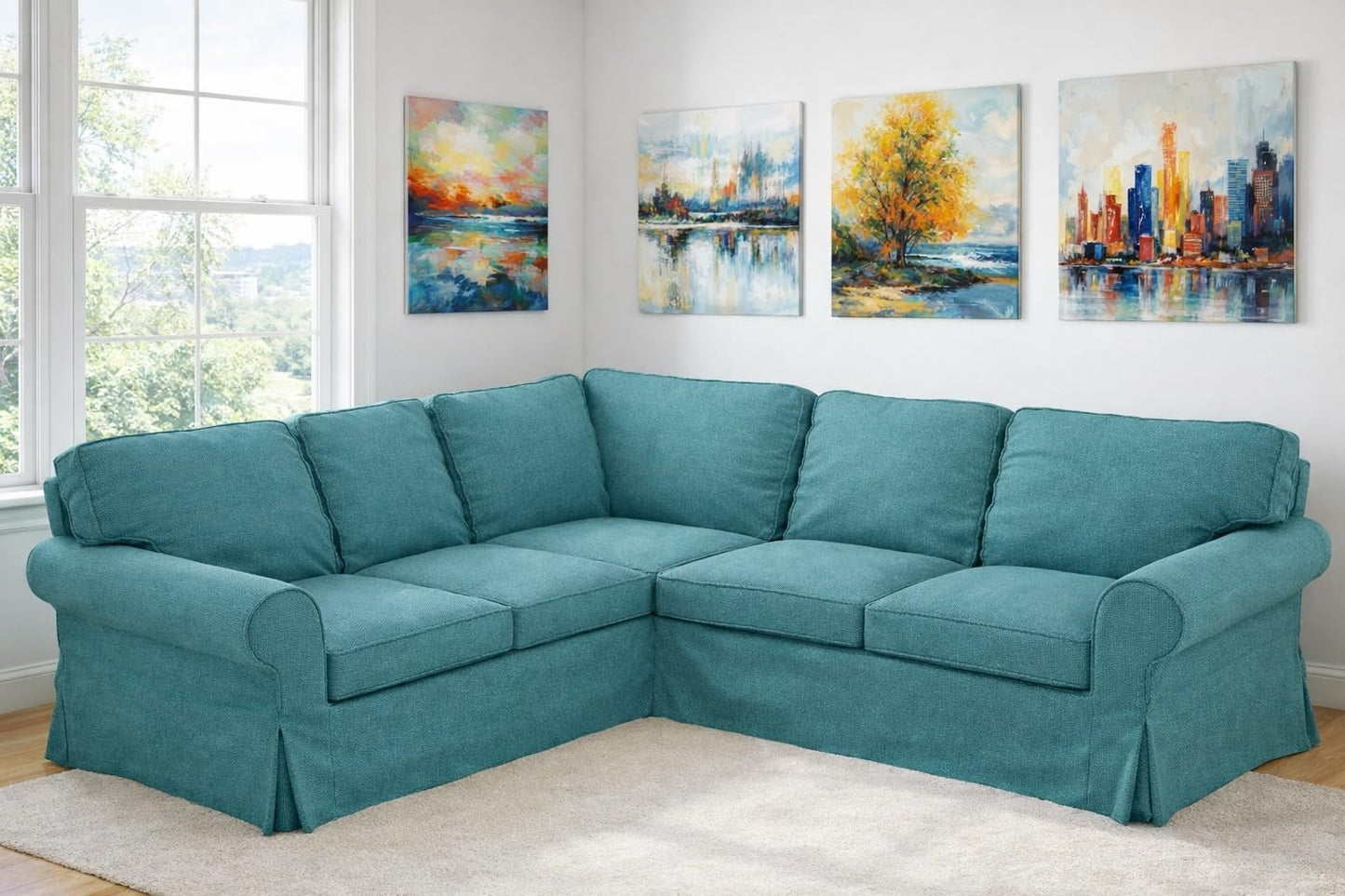 Thicker UPPLAND Sectional Sofa Cover Compatible with IKEA 2+2 Slipcover