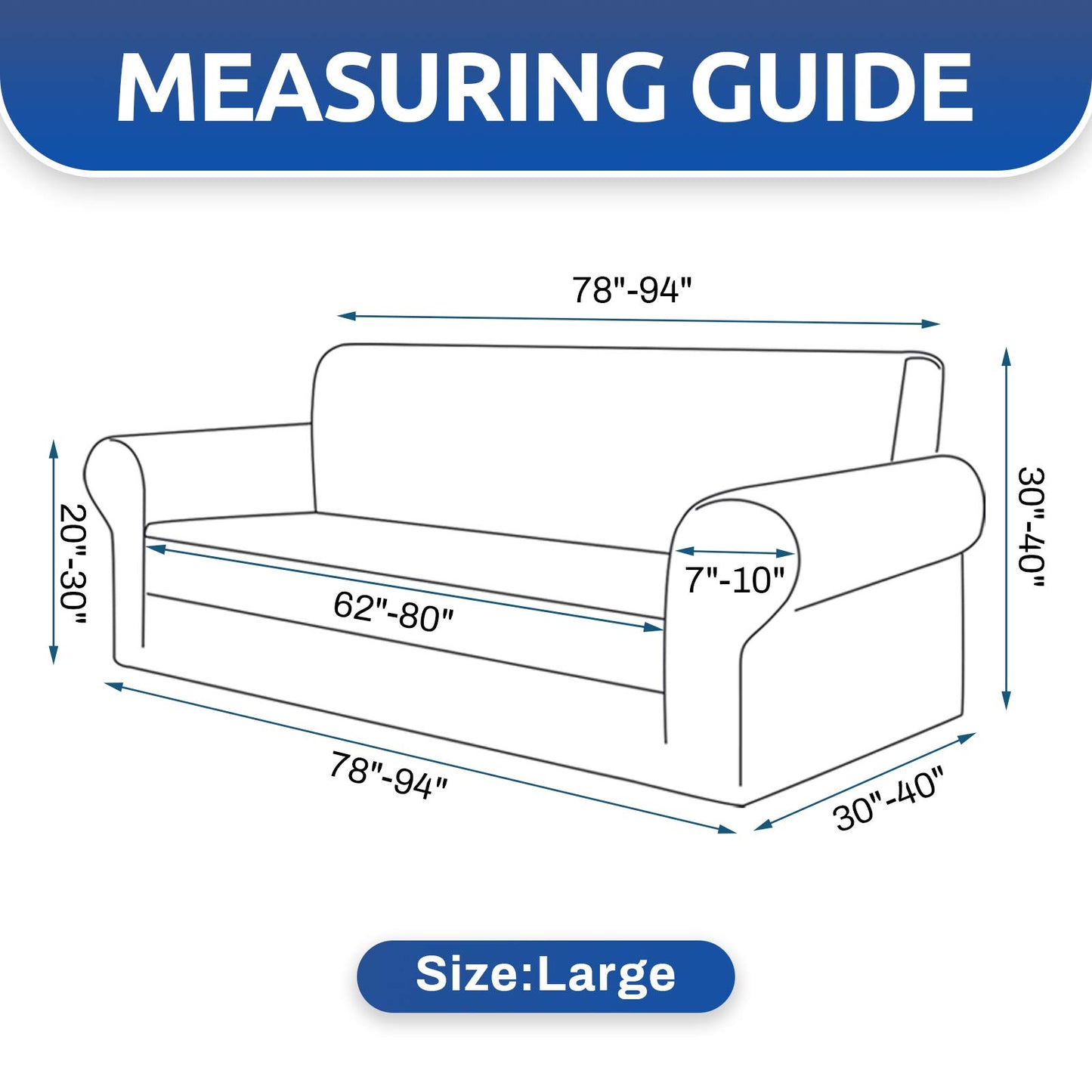 KEKUOU Stretch Sofa Cover Slipcover ，Couch Covers for 3 Cushion Couch Sofa pet Friendly (78"-94") Furniture Protector Sofa with Elastic Bottom for Kids,Dog, Jacquard Small Checked(Large,Champagne)