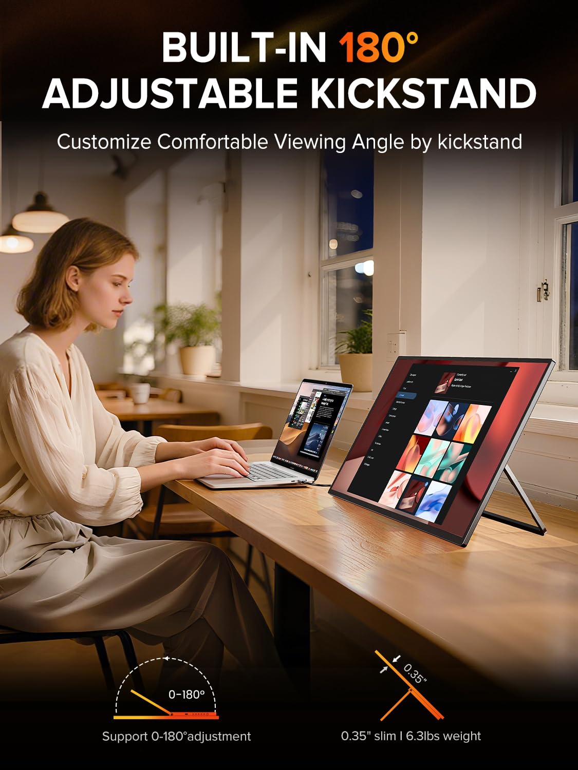 UPERFECT 2K 240Hz Portable Monitor, 24.5″ QHD 2560×1440 Portable Gaming Monitor, 0.1ms, 500 Nits, HDR, HDMI 2.1 & DP 1.4 with Stand & VESA Second Screen for Laptop, PC, Phone & Game Console