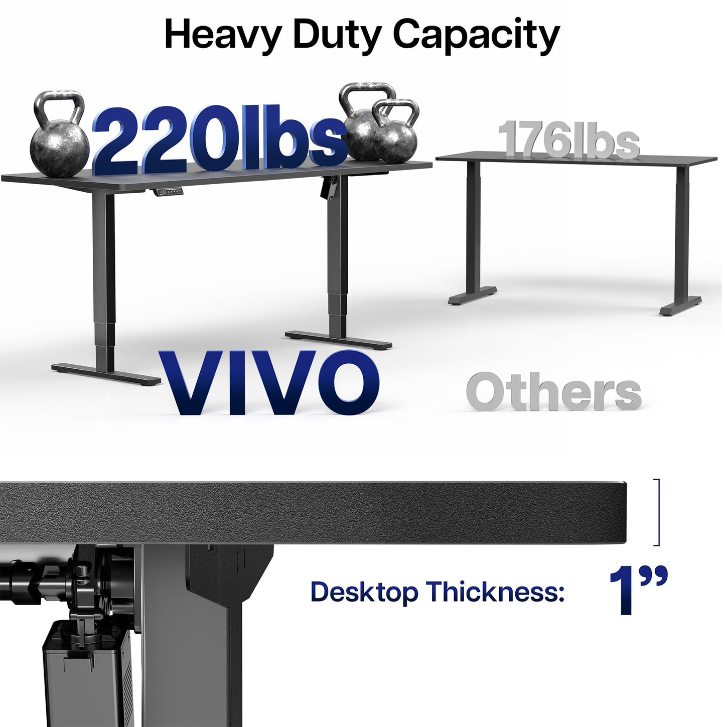 VIVO Electric 71 x 30 in Standing Desk, Touch Screen Adjustment, 220 lb Frame Support, 2E Series, Black Top Black Frame, DESK-KIT-2E71B