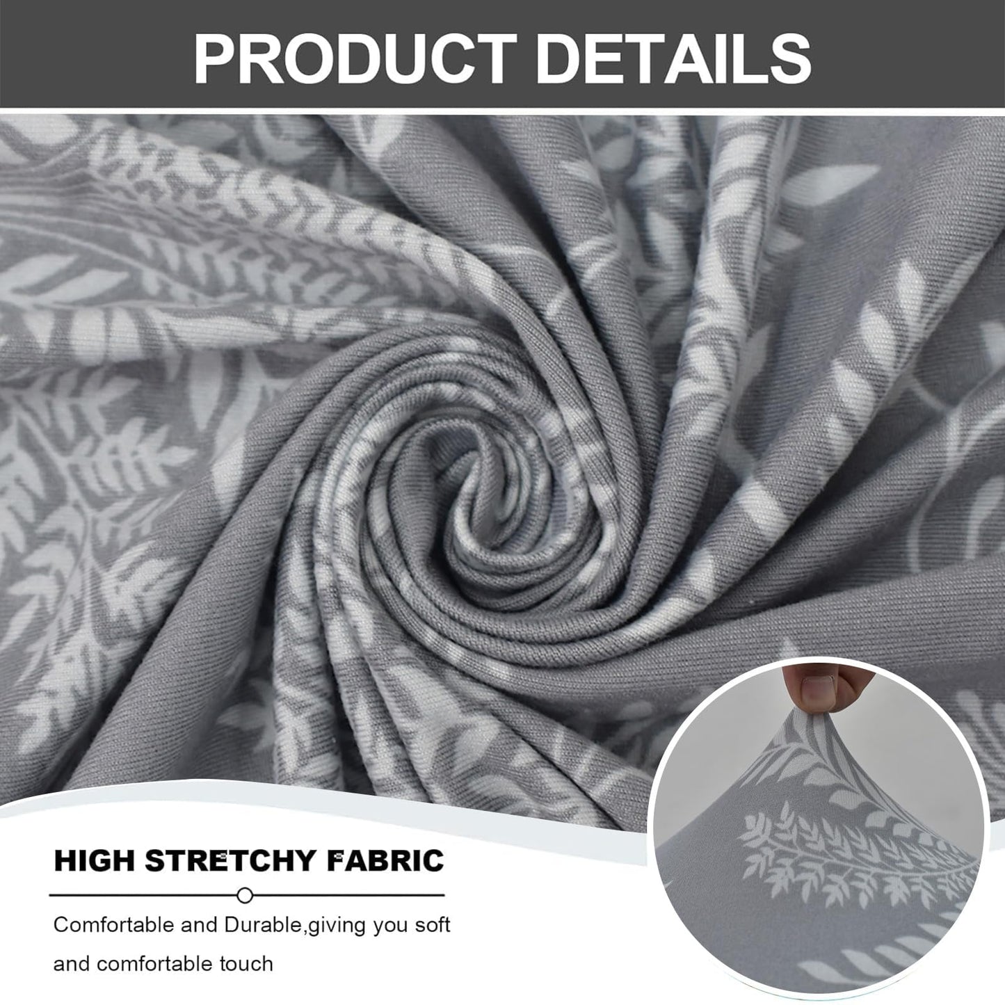 Eco-Ancheng Storage Ottoman Cover Rectangle Ottoman Slipcover Folding Storage Bench Cover Footrest Stool Slipcover Footstool Furniture Protector with Nonslip Elastic Bottom for Living Room (Medium 04)