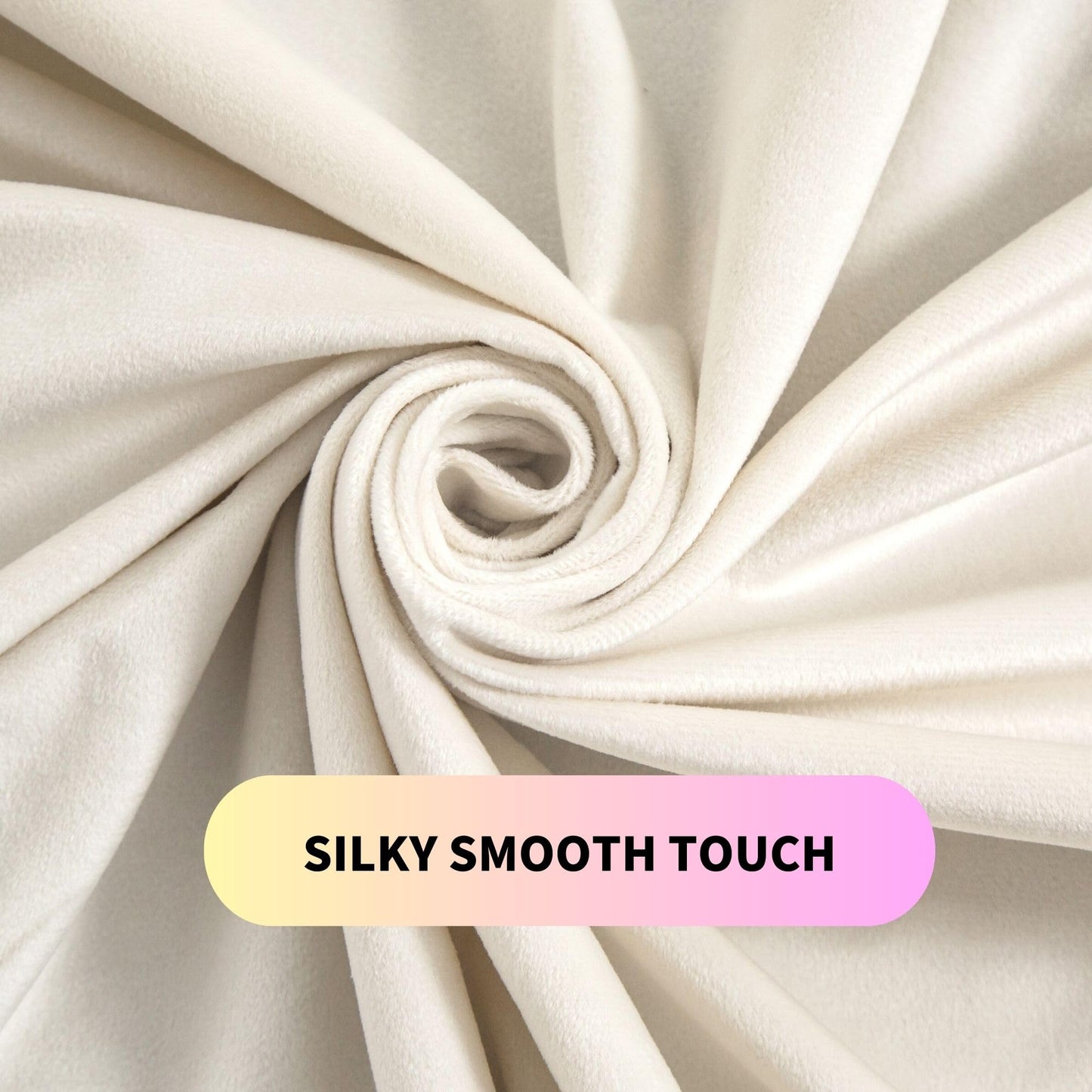 Aljctns Ivory Velvet Curtains 90 inches Long Luxury 60% Blackout Curtains for Bedroom Living Room,Thermal Insulated Super Soft Window Drapes Rod Pocket & Back Tab, 52" W x 90" L, 2 Panels