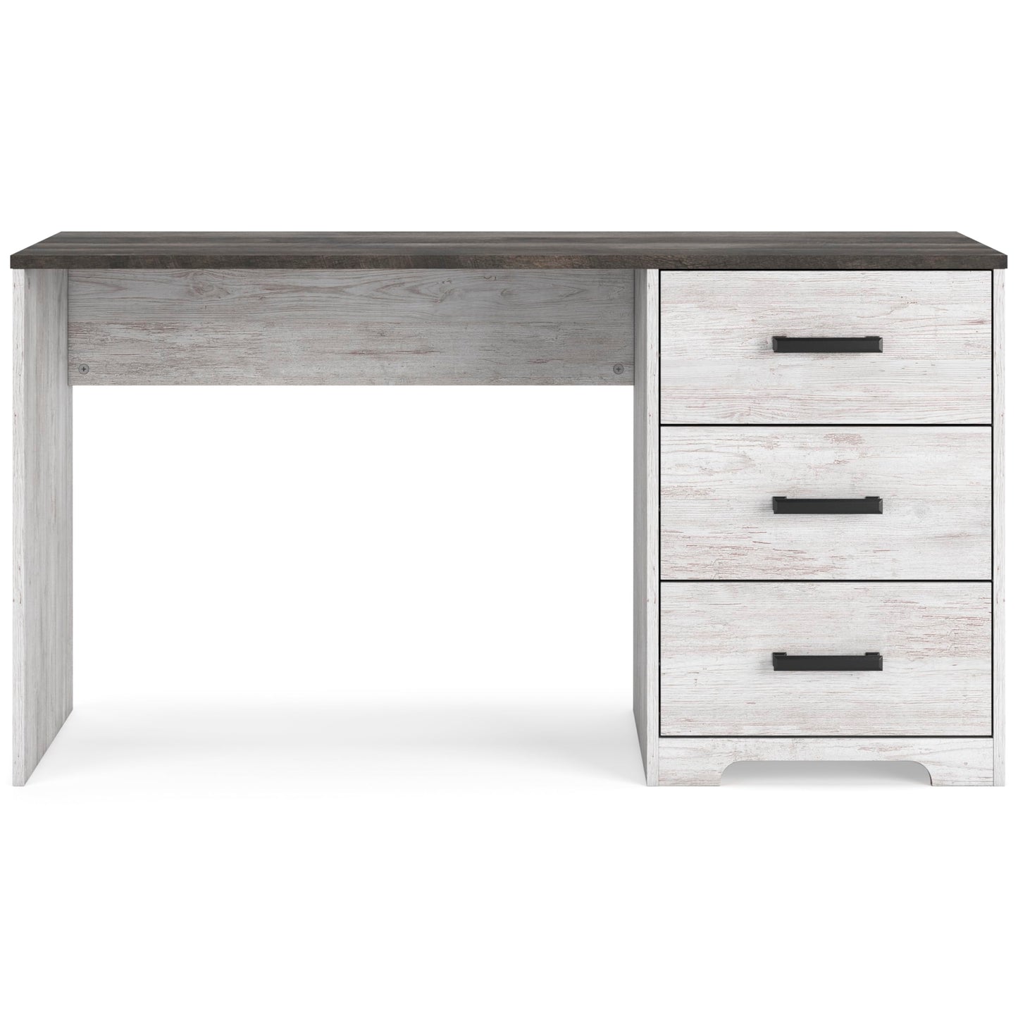 Signature Design by Ashley Shawburn Farmhouse 3-Drawer 54" Home Office Desk, White & Gray