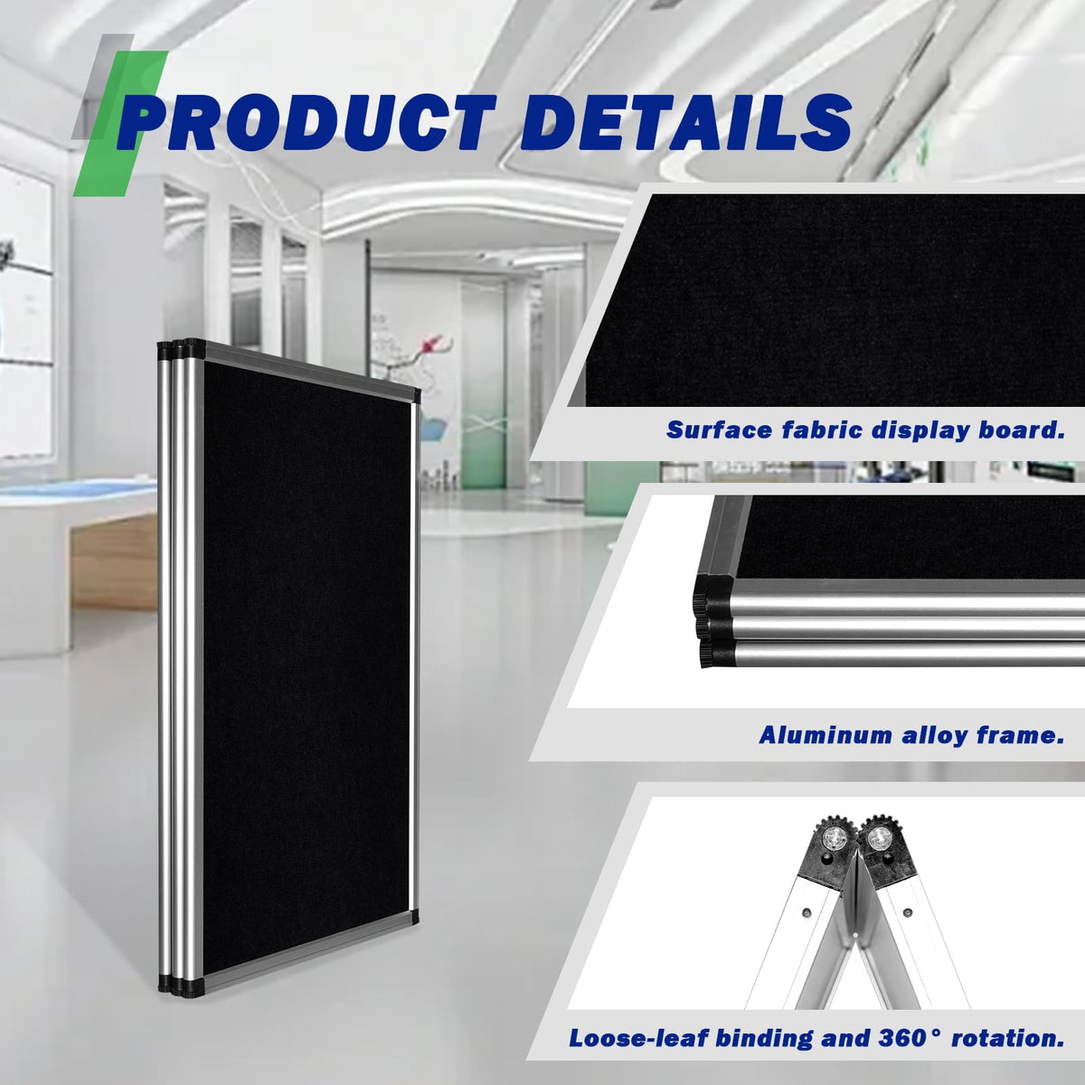 3 Panel Trade Show Presentation Board,Poster Board with Storage Bag Large Tabletop Display Board Folding Art Panel Display for School,Vendor Events,Science Fair Exhibitions (B)