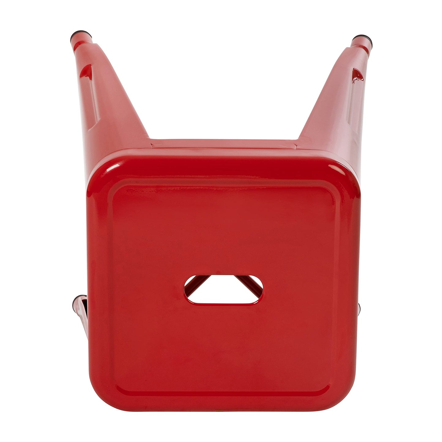 Flash Furniture Metal Dining Table Height Stool - Backless Red Kai Commercial Grade Stool - 18 Inch Stackable Dining Chair - Set of 4