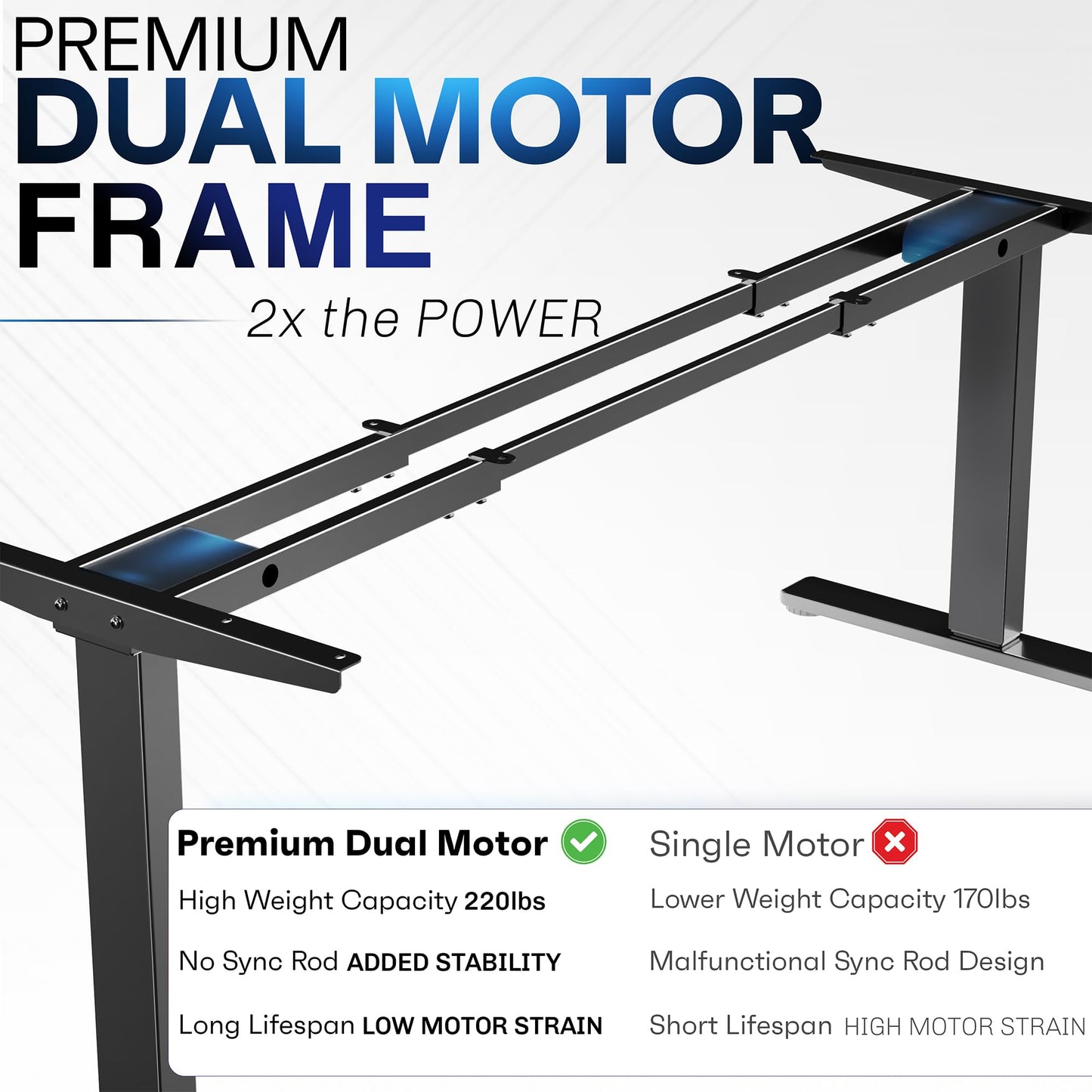 VIVO Electric 71 x 36 inch Standing Desk, Dual Motor Memory Controller Height Adjustment, E2B Series, Black Top Black Frame, DESK-KIT-E2B7B-36