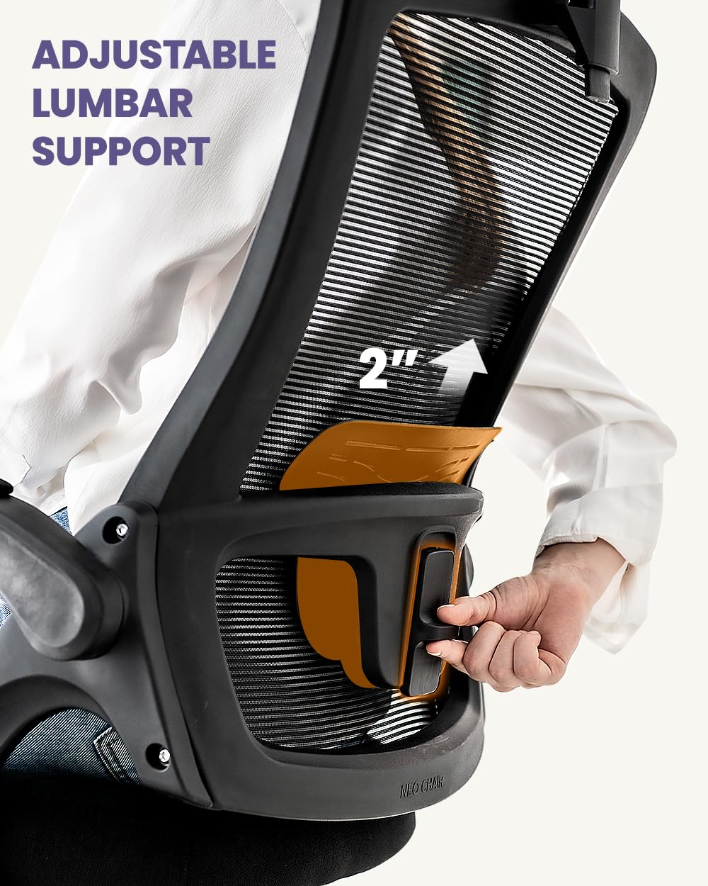 NEO Chair Office High Back Mesh Headrest Adjustable Height and Ergonomic Design Home Office Computer Desk Executive Lumbar Support Padded Flip-up Armrest Swivel Chair (Black)