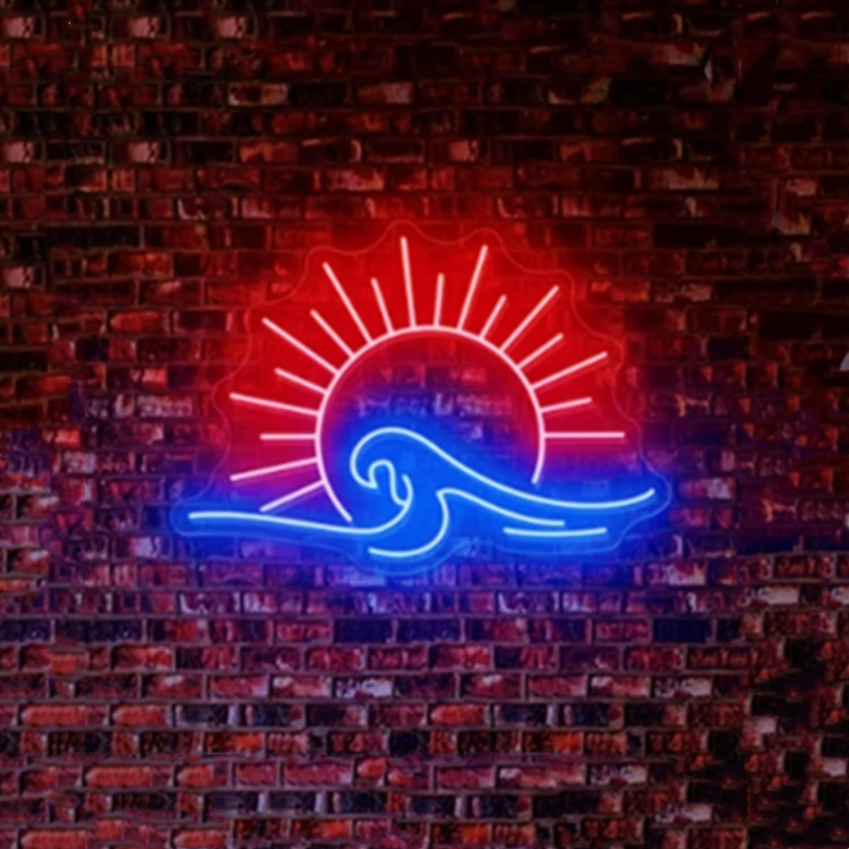 HFHungkeong Sunrize Wave Neon Signs for Wall Decor,LED Arylic Neon Wave Sign with Dimmable Switch,Game Neon Light for Kids Bedroom Gaming Room Dorm Home Bar Man Cave Gifts,16.1x11.4In/41x29CM