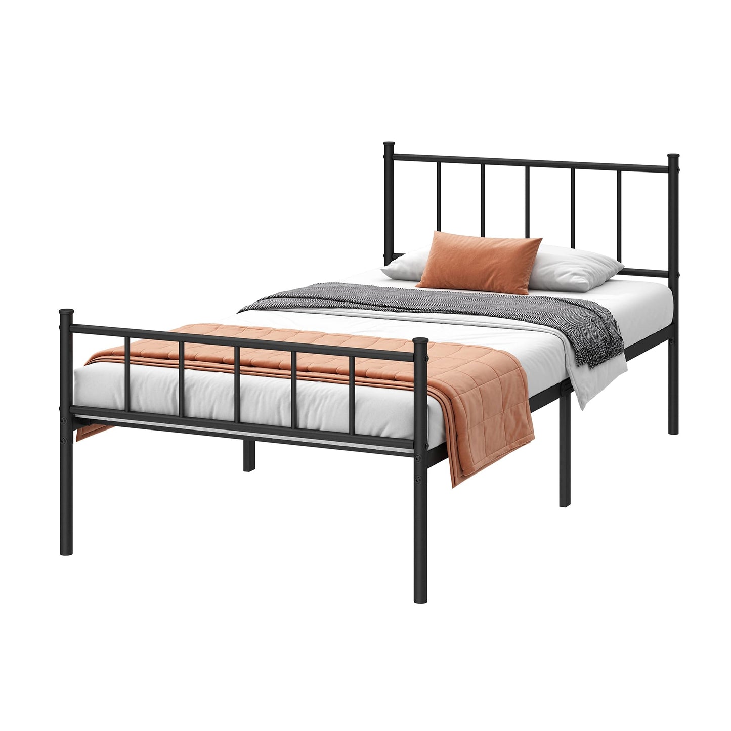 DIIYIV Twin Metal Bed Frame,Steel Slat Support,Noise Free,Easy Assembly