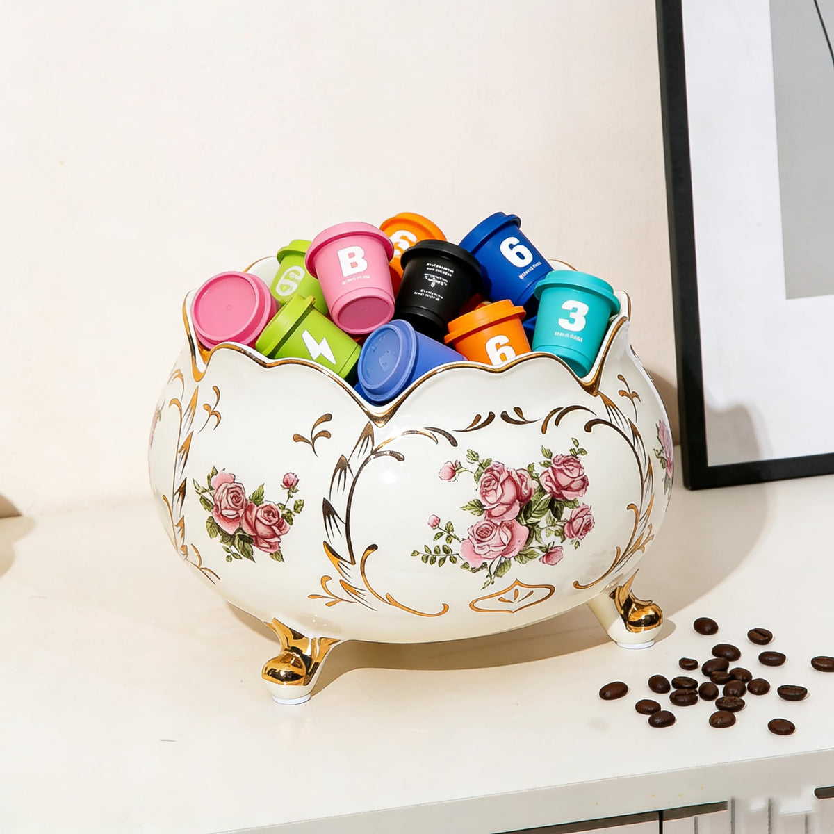 OptmAVth Ceramic Fruit Bowl, Handmade Decorative Bowl, Candy Bowl, Entryway Table Decor, Vase for Home Decor, Key Storage and Organization