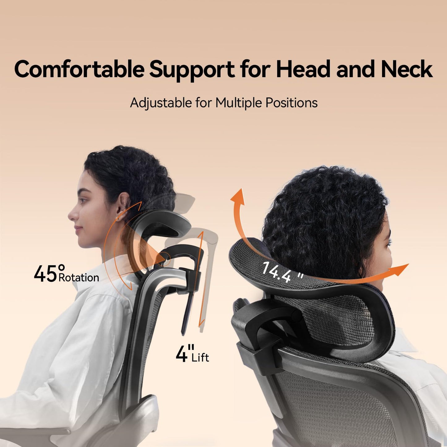 SIHOO B100 Office Chair, Comfy Ergonomic Office Chair, Computer Chair with Adaptive Lumbar Support & Wide Headrest, Flip-up Armrests, Swivel Desk Chair for Long Hours, Without Footrest, Black