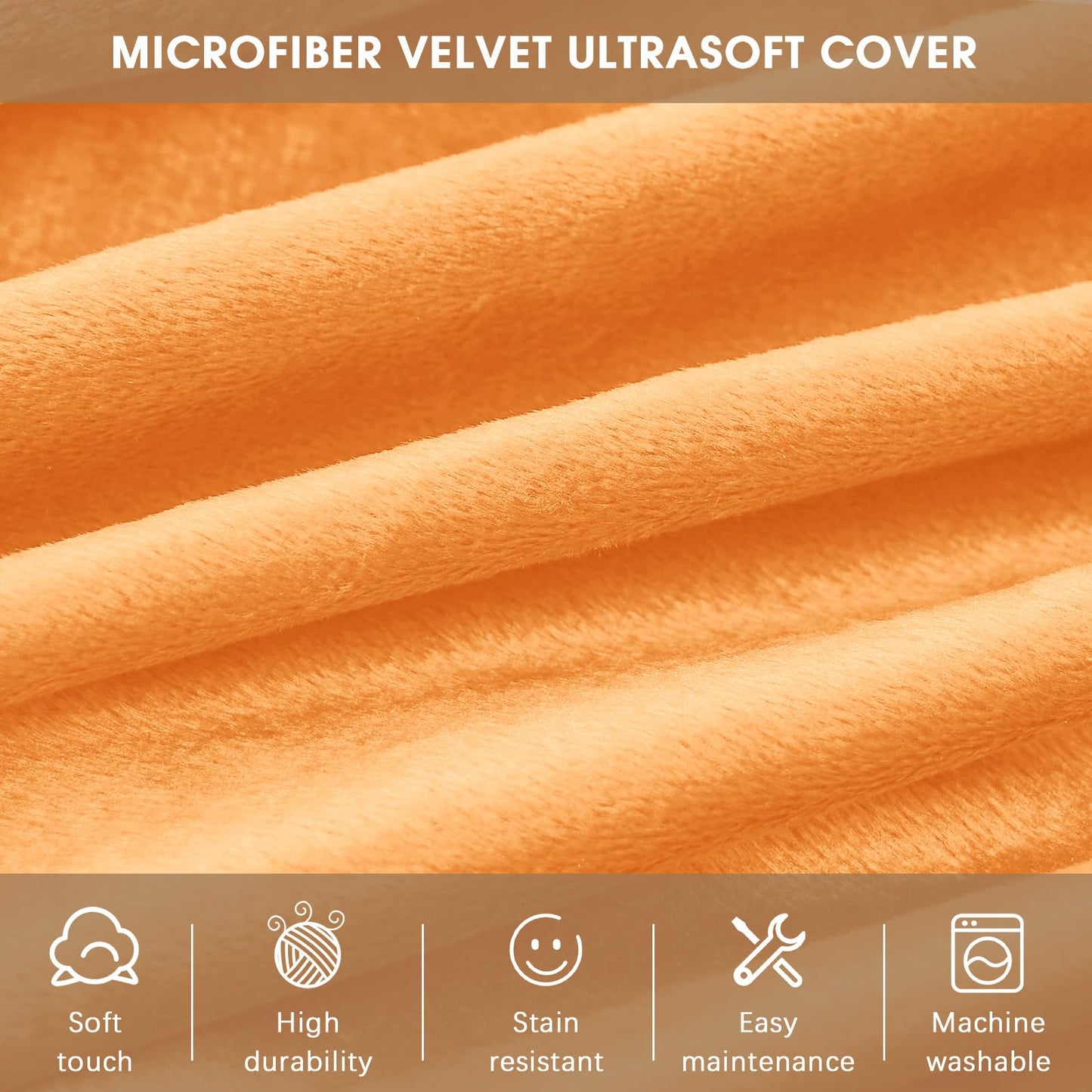 ILPEOD Bean Bag Chairs for Adults - Memory Foam Furniture BeanBag Chair - Kids/Teens Sofa with Soft Micro Fiber Cover - Round Fluffy Couch for Living Room Bedroom College Dorm - 3 ft, Orange