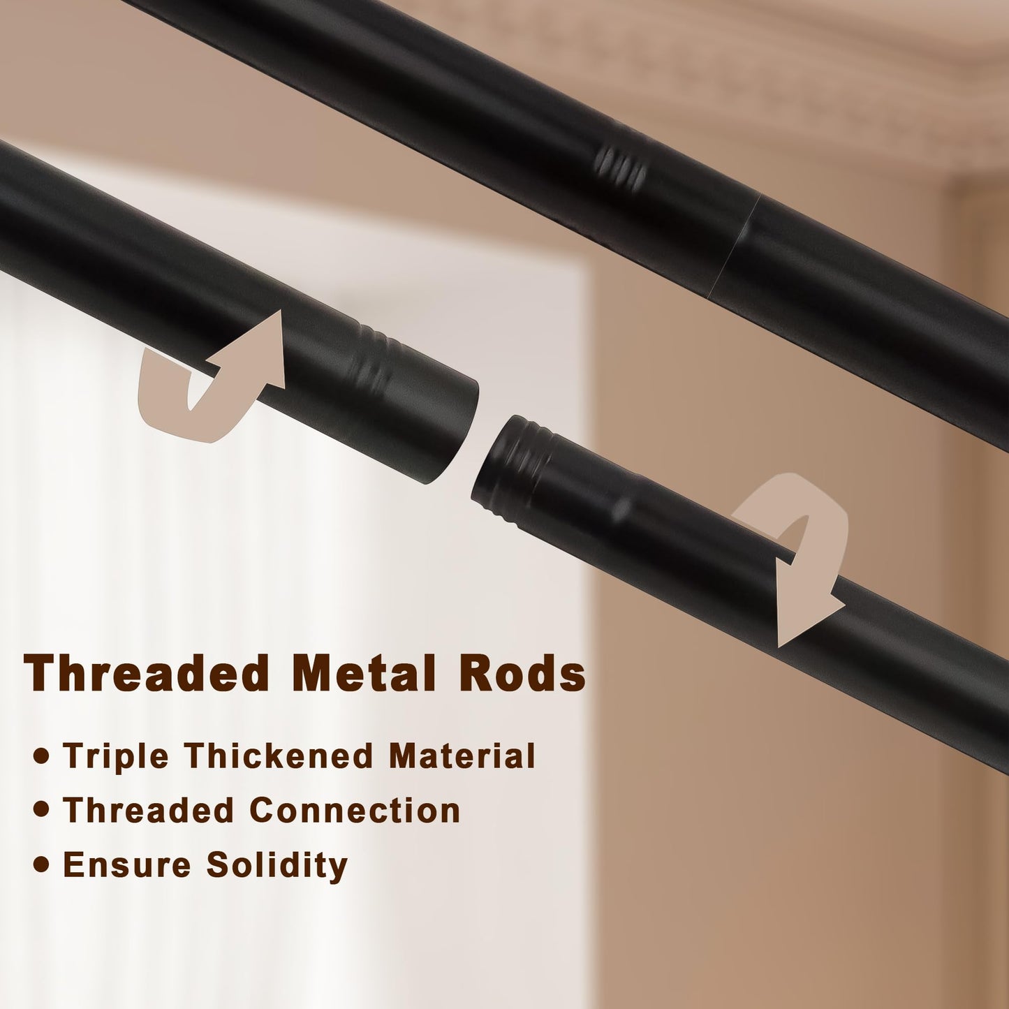Jondow Stainless Steel Canopy Bed Frame Full Size, Sturdy Post Poles Thicken Full Size Canopy Frame for Metal Bed Wood Bed Bedroom Decor, Black