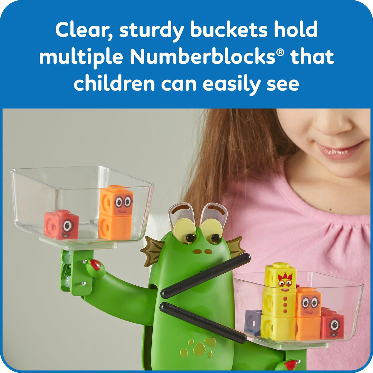 hand2mind Numberblocks Blockzee Balance Activity Set, ﻿61 MathLink Cubes, Balance Scale, Educational Math Manipulatives, Numbers for Toddlers, Preschool Learning Activities, Birthday Gifts for Kids