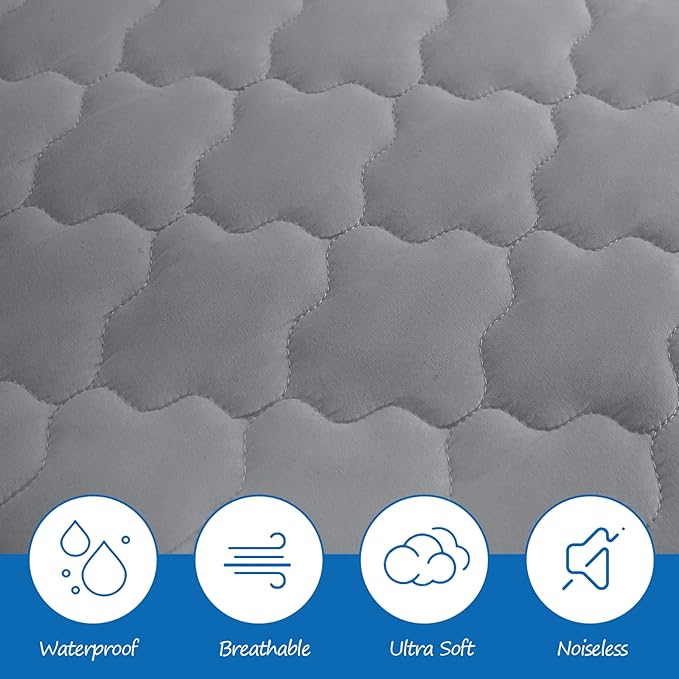 Cot Mattress Pad Protector Waterproof, Quilted Cot Size Mattress Cover 30" X