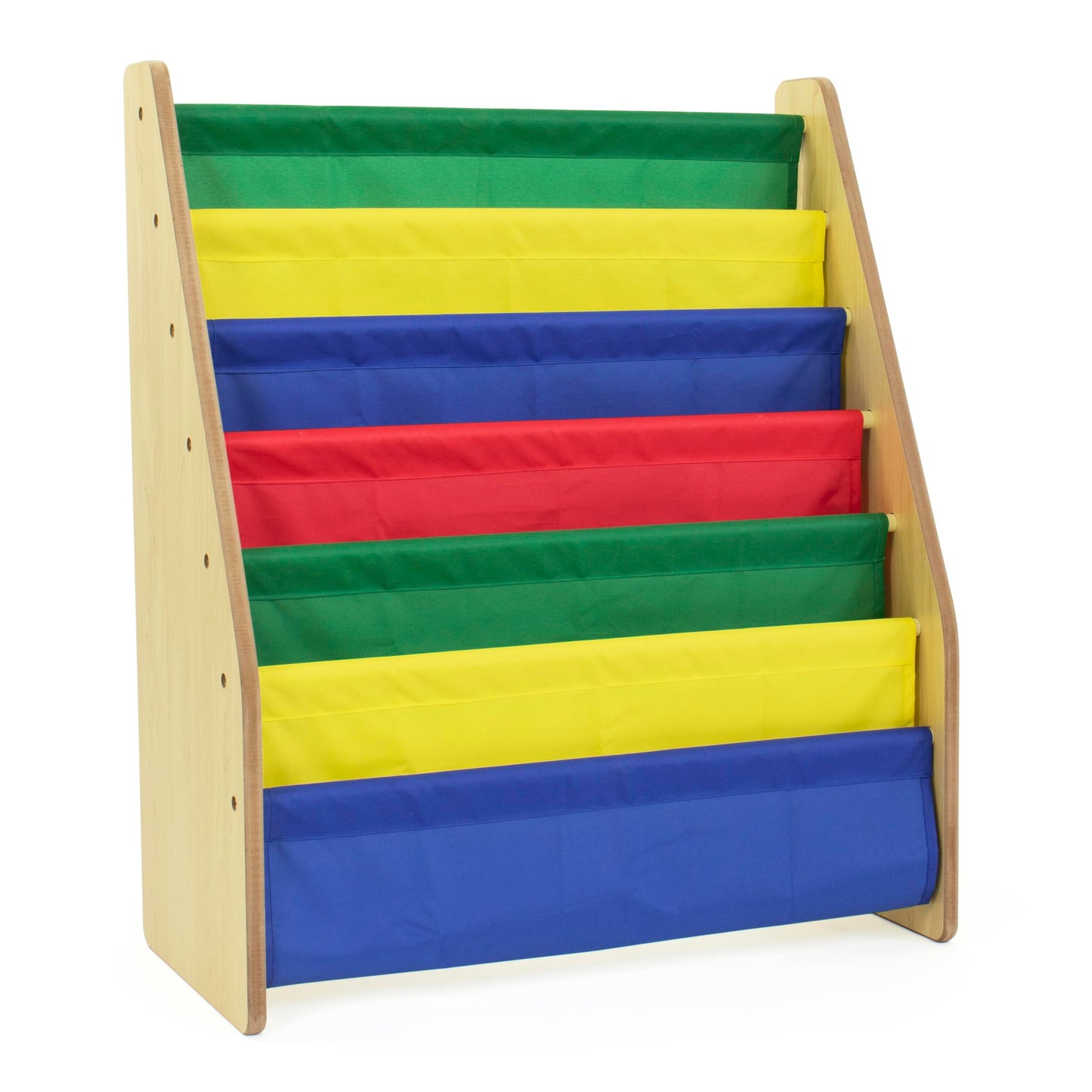 Humble Crew Kids Bookshelf, 6-Tier Front-Facing Book Display Organizer, Montessori Toddler Bookcase for Playroom, Bedroom & Reading Corner Natural/Primary