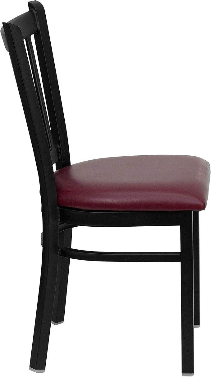 Flash Furniture 2 Pack HERCULES Series Black Vertical Back Metal Restaurant