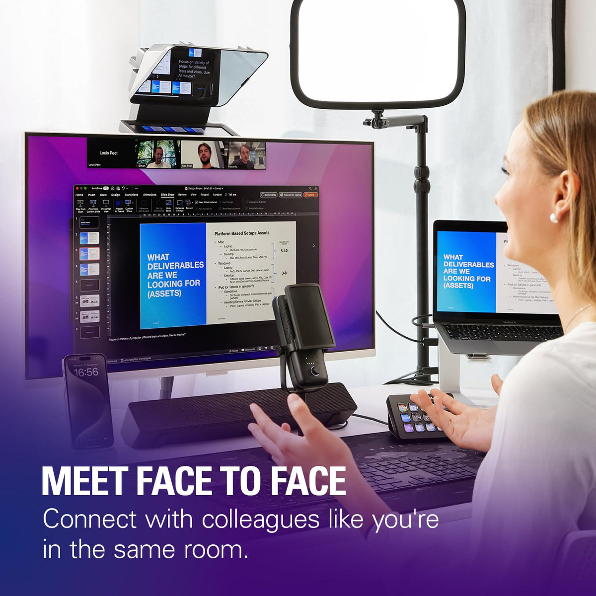Elgato Prompter â€“ Teleprompter with Built-in Screen for YouTube, Twitch, Zoom and More, 1080 Pixels, Supports DSLR/Webcam/Smartphone, Drag & Drop Monitor Display, Works with Mac/PC & Stream Deck