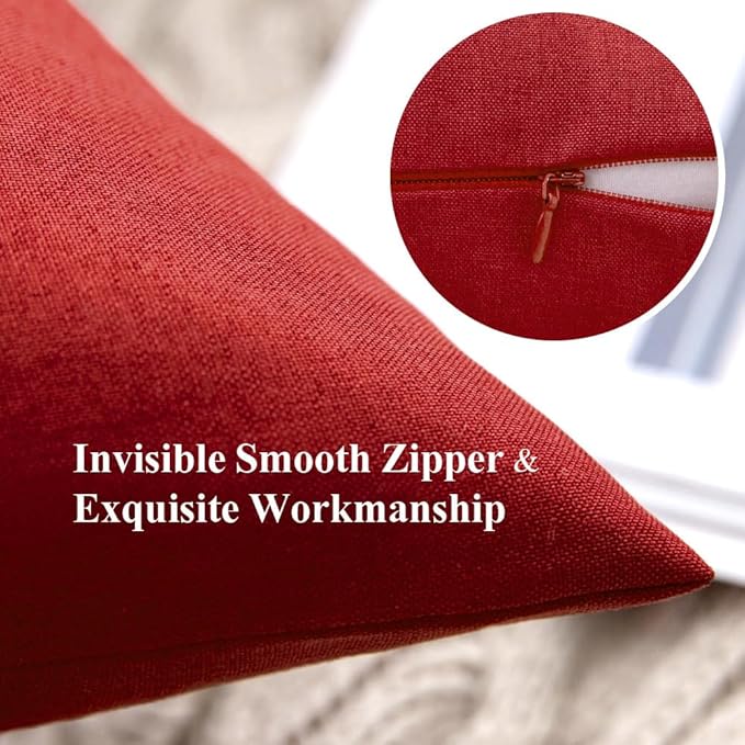 MIULEE Pack of 2 Decorative Outdoor Solid Waterproof Throw Pillow Covers Euro