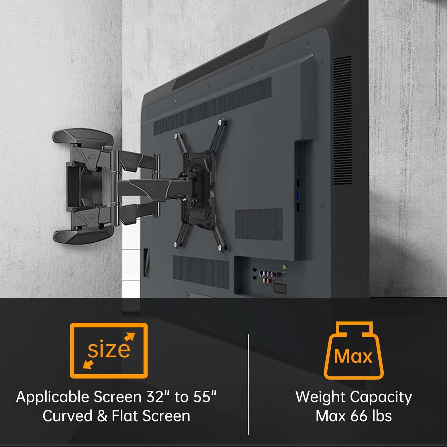 VESA Extension Mount Adapter Brackets Kit for Screens 32 to 55 inch LCD LED TV, TV Mount Steel Conversion Plate for VESA up to 400x400mm