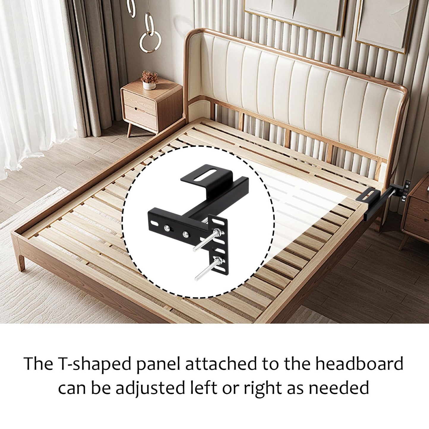 Longzhuo Universal Headboard Brackets, 2 Pack Headboard Kit for Adjustable Bed, with Footboard Extension Kit, Headboard Adapter Brackets for Twin, King, Queen, Full Size Bed Frame