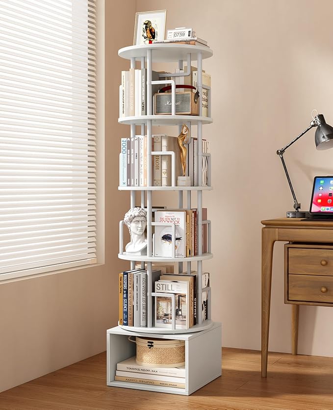 Kalrin 5 Tier Rotating Bookshelf