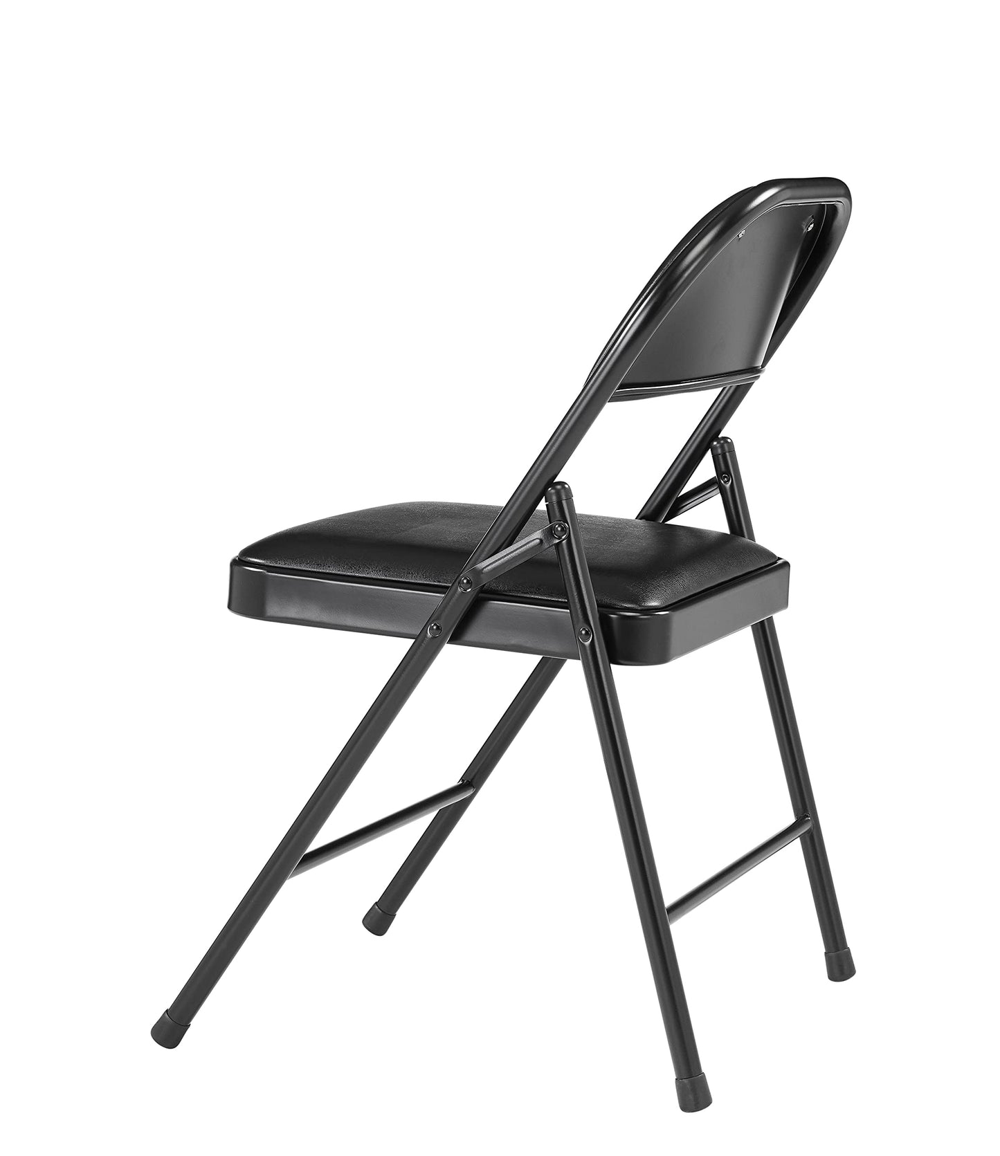 National Public Seating 950 Commercialine Vinyl Padded Folding Chair, Black