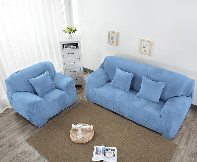 vctops 1-Piece Velvet Plush Stretch Chair Sofa Slipcover Soft Fuzzy Fluffy