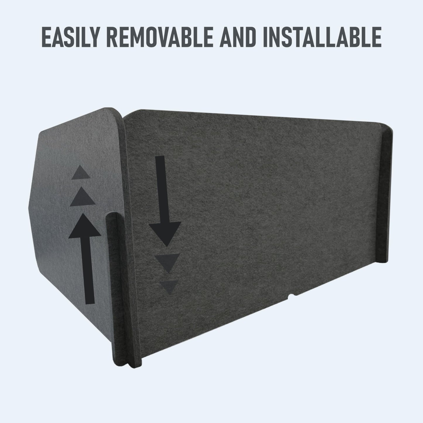Union Acoustic 29.1" x 22.8" x 1.2" U-Shaped Desk Divider Partition, No Drill Freestanding Sound Absorbing Privacy Panel, Noise Reducing Cubicle Screen for Office Home & Classroom (African Grey)