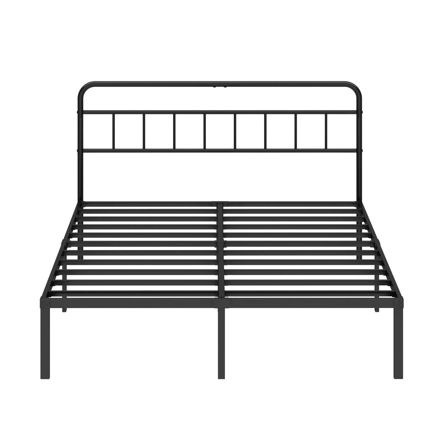 Ziguxiao Queen Bed Frame with Classic Headboard,Strong Metal Slats Support,Under Bed Storage Space,No Box Spring Needed,Easy to Assemble,Black