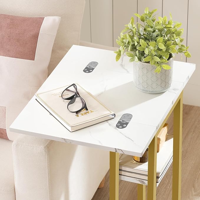 HOOBRO Foldable C Shaped End Table, C Shaped Side Table