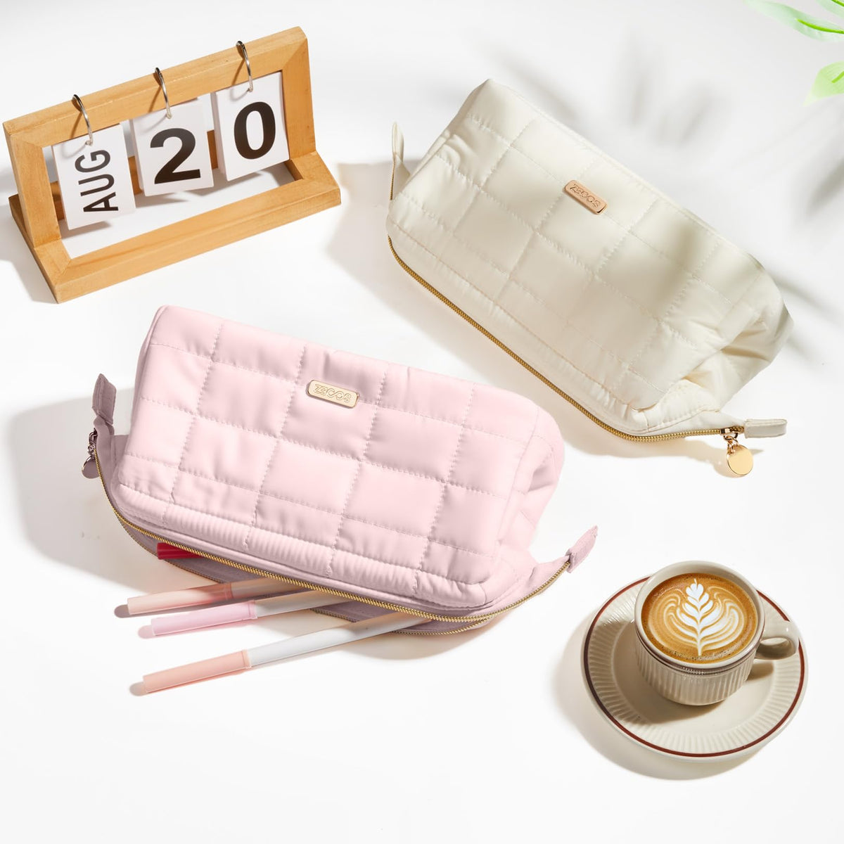 Sooez Large Pencil Case Pouch, Soft Pencil Bag with Zipper, Pen Bag Wide Opening, School Supplies Cute Pencil Case for Girls Boy Men Women, Soft Green