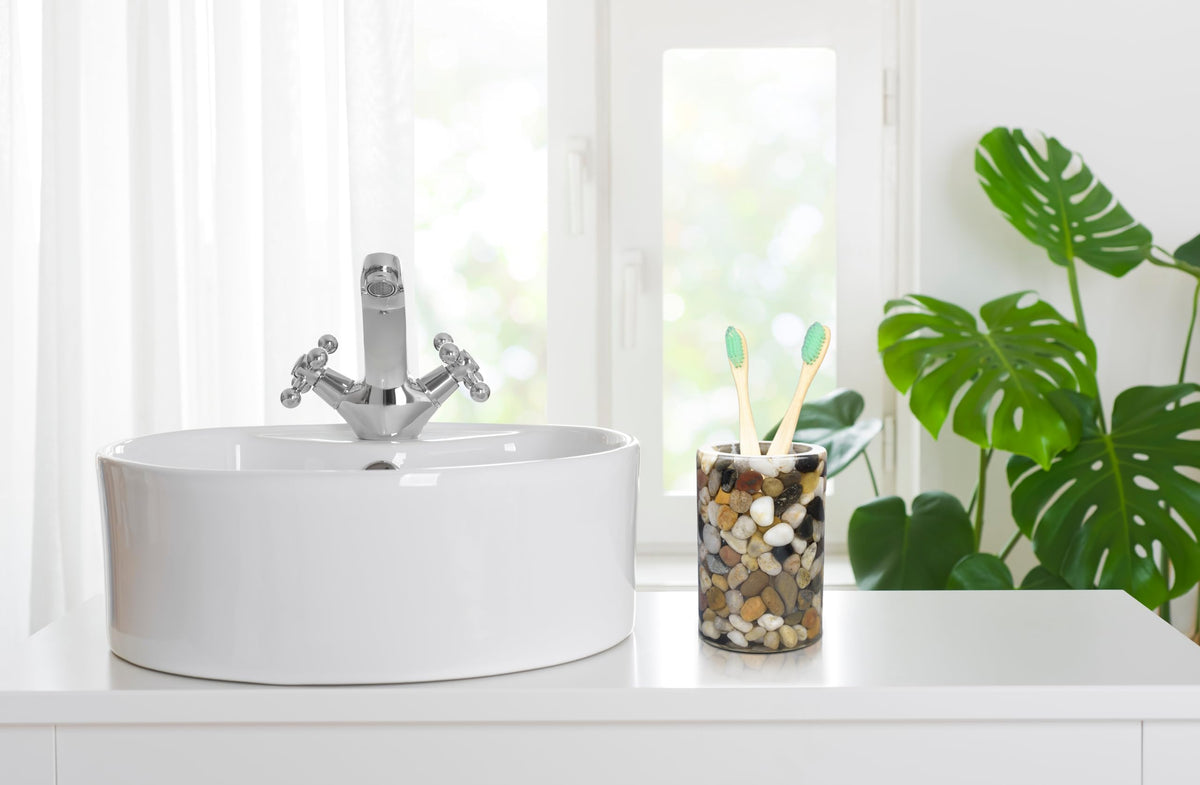 Toothbrush Holders for Bathrooms, Toothbrush Cup, Stone Tooth Brush Holder for Bathroom Decor