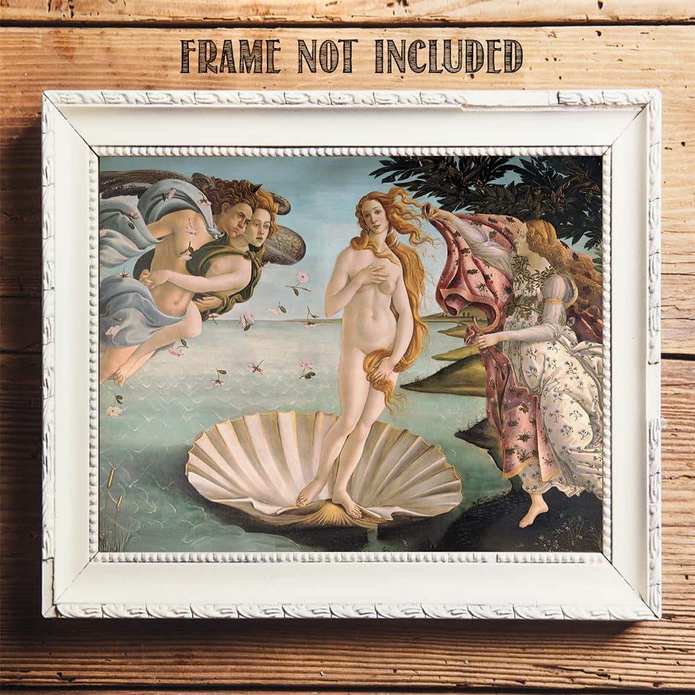 The Birth of Venus - Italian Renaissance Painting by Sandro Botticelli 11x14 Unframed Print - Venus Mythology Wall Art, Botticelli Wall Decor, Renaissance Artwork, Historical Art for Home or Office