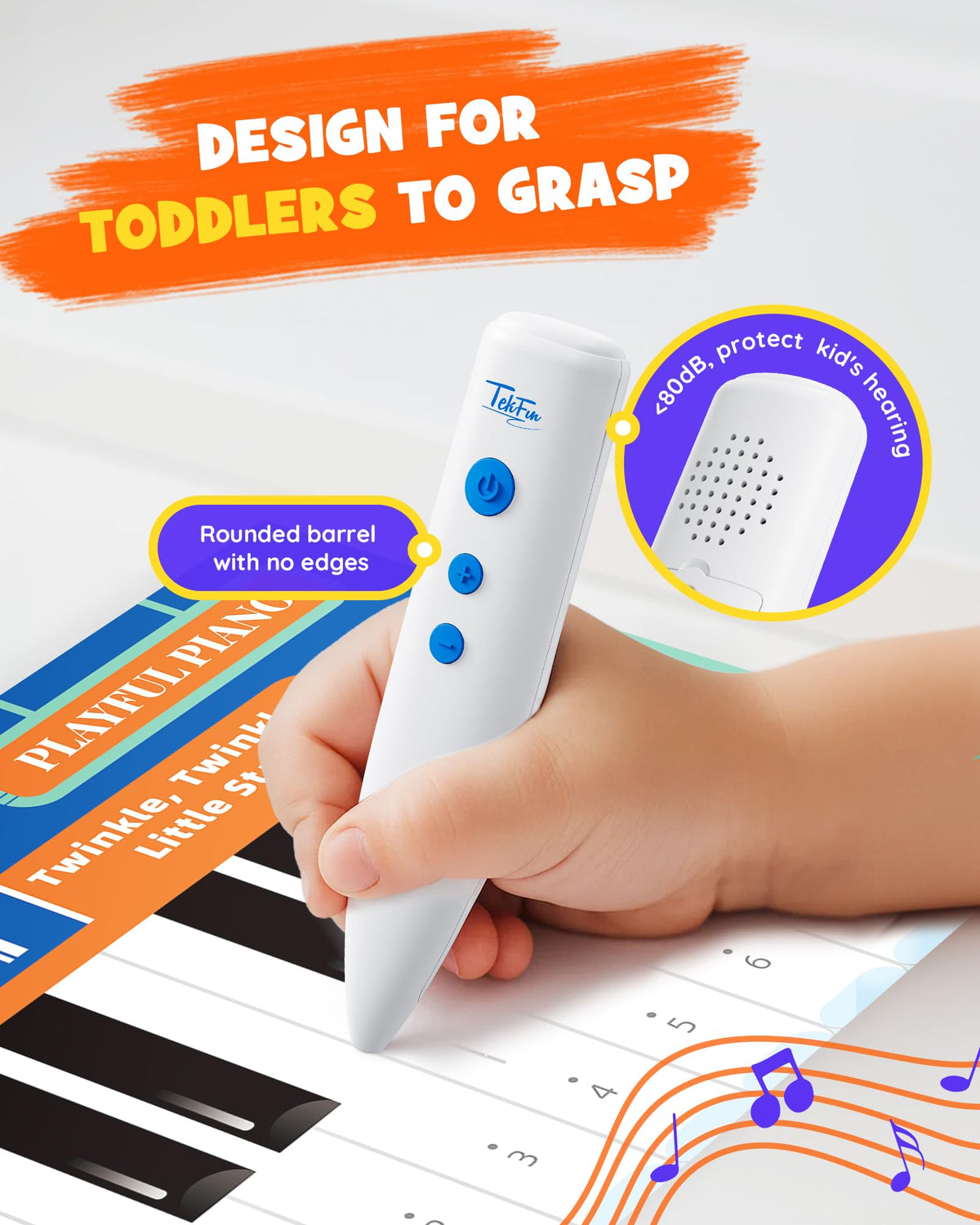 TEKFUN Talking Learning Poster Set for Toddlers 1-3, Interactive Educational Wall Poster with Speaking Pen, Screen-Free Letter & Word Learning for Homeschooling & Preschool Classroom