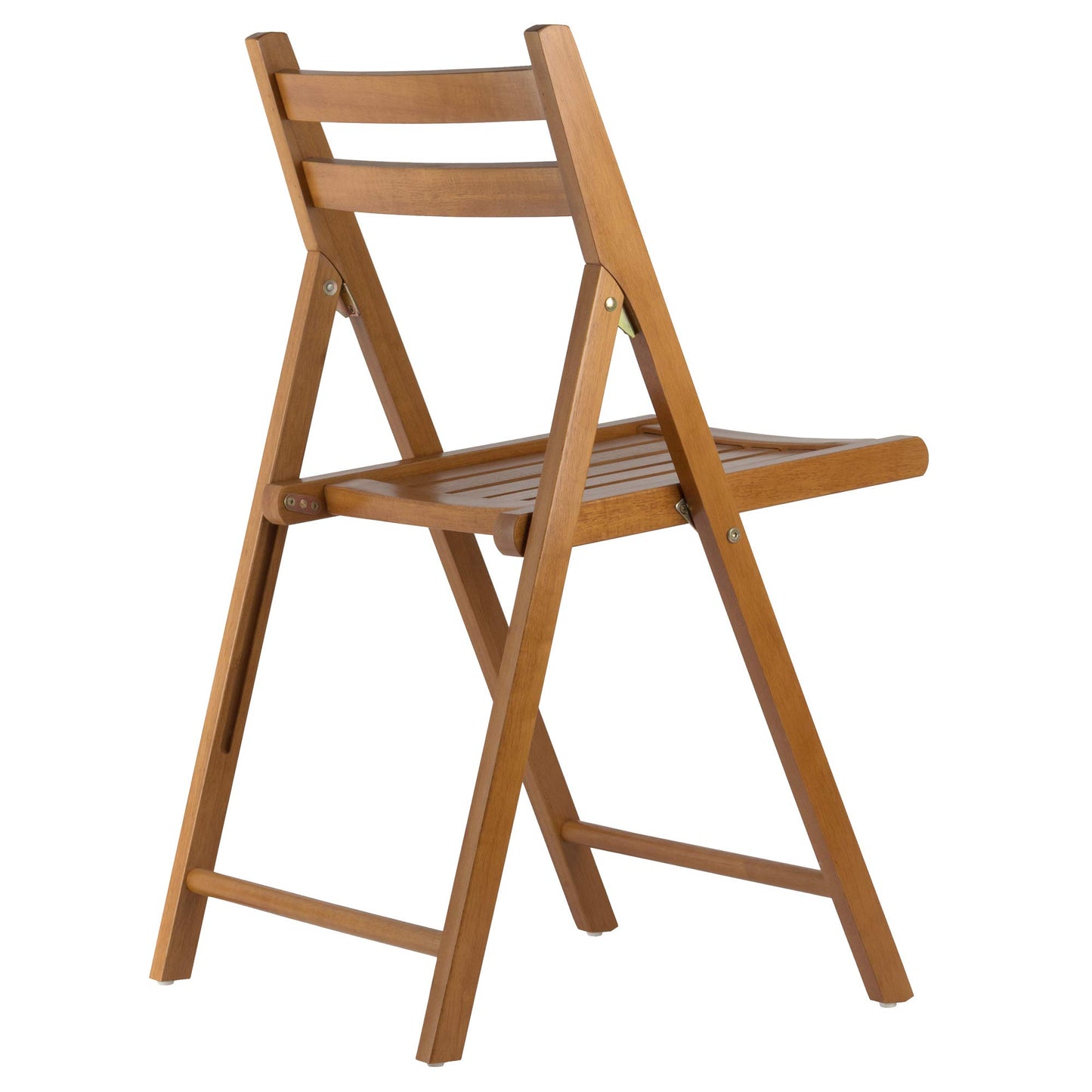 Winsome Robin Folding Chair Set of 4 in Teak, Convenient & Lightweight Portable Kitchen & Dining Chairs for Small Homes & Apartments, Indoor & Outdoor Foldable Seating