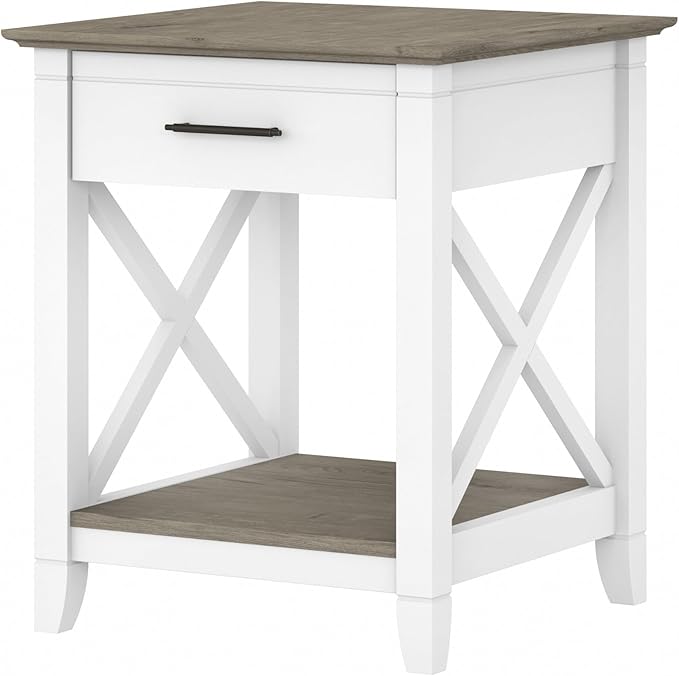 Bush Home End Table with Drawer, Nightstand with Storage, Living Room and