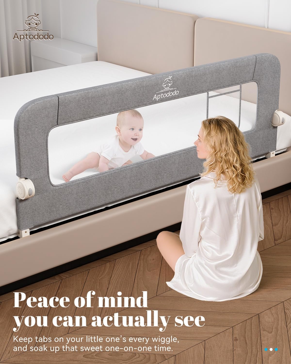 Aptododo 59" Upgraded Bed Rail for Toddlers with U-Shape Base, Toddler Bed Rails with More Stable and Secure, Fit for Twin, Full, Queen Size Bed,High/Low Mattresses, Box/Platform Bed