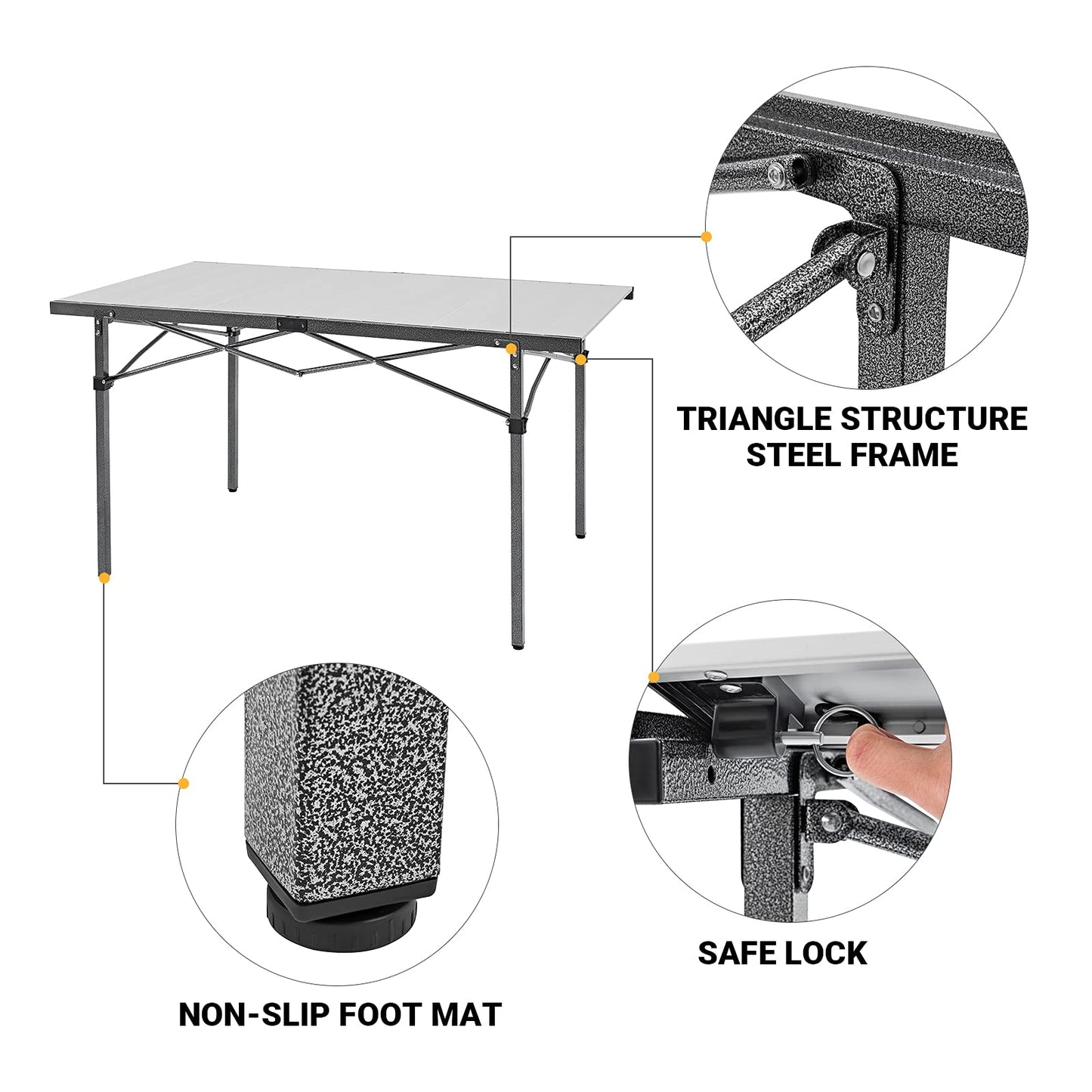 KingCamp Camping Kitchen Table with Windscreen, Camping Sink, Folding Side Table, Storage Organizer Portable Folding Camping Table Outdoor Kitchen Station for Camp BBQ Picnic Backyard
