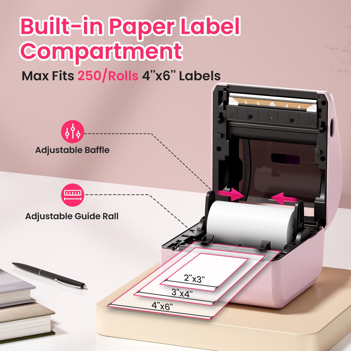 Omezizy Bluetooth Thermal Label Printer 4x6 - D450BT Shipping Label Printer for Small Business, Shipping Packages, Office, Home, Compatible with USPS, Shopify, Amazon, Tiktok