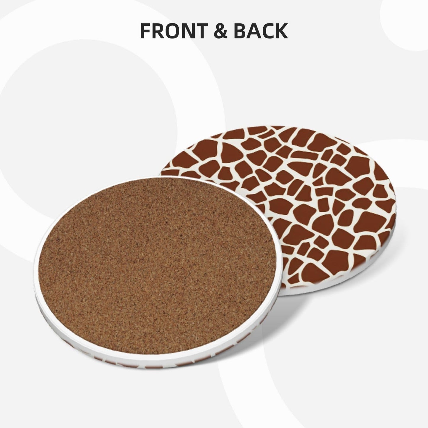 Giraffe Coasters Set of 4, Absorbent Ceramic Drink Coasters Cup Mat for Coffee Bar Mug Table Protection Kitchen Home Decor, 4 Inch